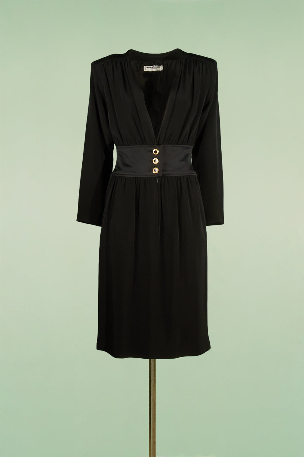 VIP価格.Saint Laurent ABITO MONOSPALLA IN SETA Abito a balze in mussola di crêpe di seta | Saint Laurent
