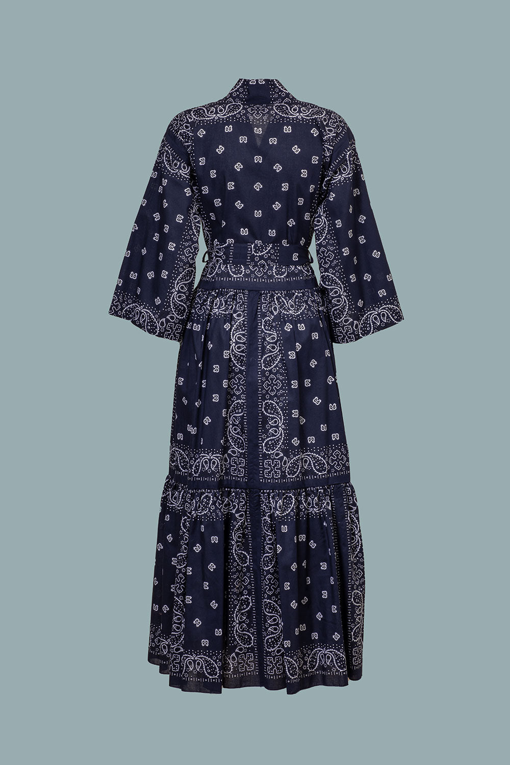 Abito Kimono Bandana Blu – Madame Pauline Vintage